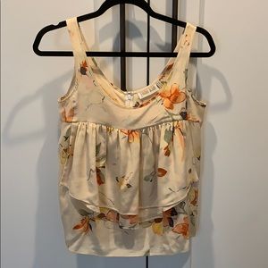 Yumi Kim Silk tank with flutter front detail